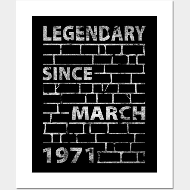 Mason Bricklayer 50 Birthday Gift March 1971 Wall Art by shirtontour